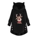 thumbnail image 1 of Top de abrigo de felpa con capucha y manga larga con botones de felpa y orejas de gato con estampado informal para mujer Pompotops gfhjh24525, 1 of 1