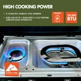 thumbnail image 5 of Ozark Trail 2 Burner Black Propane 2-in-1 Portable Camp Stove and Grill, Model GCT2220WD, New, 5 of 12