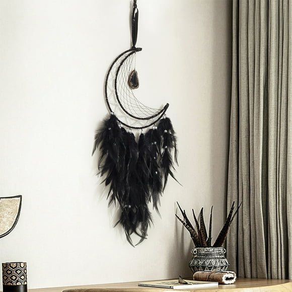 VBXOAE Bohemian DreamCatcher Decor Ornament Natural Crystal Feather Spiritual Gift Ideal for Bedroom Living Room Office Wall Decorations Handcrafted Cultural Craftsmanship