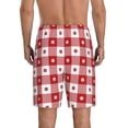 thumbnail image 3 of Kdxio Red Plaid Daisy Print Mens Sleep Shorts Bottoms Soft Comfy Pajama Wear Pants with Drawstring Pockets, 3 of 7