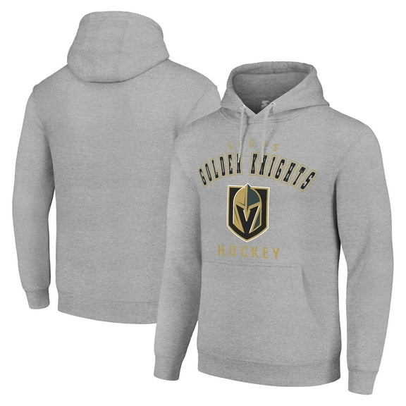 Men's Starter Heather Gray Vegas Golden Knights  Logo Pullover Hoodie