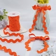 thumbnail image 3 of Cinta de zigzag de 12.5 yardas para coser, cinta ondulada de 1/2 pulgada, zigzag, naranja y rojo, cinta de encaje en forma de S, tela tejida de poliéster con carrete, 3 of 9