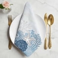 thumbnail image 2 of Summer Weeping Corals Cloth Napkins, Coastal Beach Starfish Conch Lake Blue Washable and Reusable Dinner Napkins Set of 2, Table Napkin for Kitchen Party Birthday Wedding Hotel Housewarming 20"x20", 2 of 9