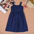 thumbnail image 6 of Sxiwei Kids Girls Pleated Chiffon Sleeveless Midi Dress Wedding Birthday Party Gown Holiday Summer Dress Navy Blue 12, 6 of 8
