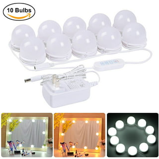 LED Vanity Lights For Mirror, Hollywood Style Vanity Lights With 10  Dimmable Bulbs, Adjustable Color & Brightness, USB Cable, Mirror Lights  Stick on for Makeup Table Dressing Room Mirror 