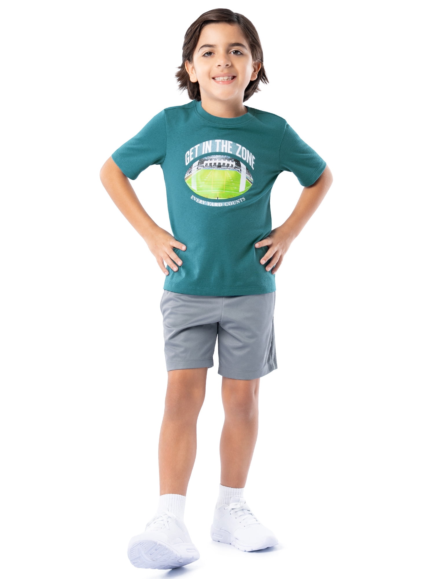 Athletic Works Boy's Short Sleeve Graphic T-Shirt, Sizes 4-18 & Husky