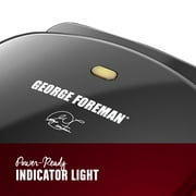 George Foreman 2-Serving Classic Plate Electric Indoor Grill and Panini Press, Black