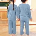 thumbnail image 6 of THDHVS Girls Outfits,Outfits for Girls,Solid Color Long Sleeve Top with High Waist 7/8 Pants Set for Kids Comfortable Loungewear Home Wear 12-13 Years, 6 of 9