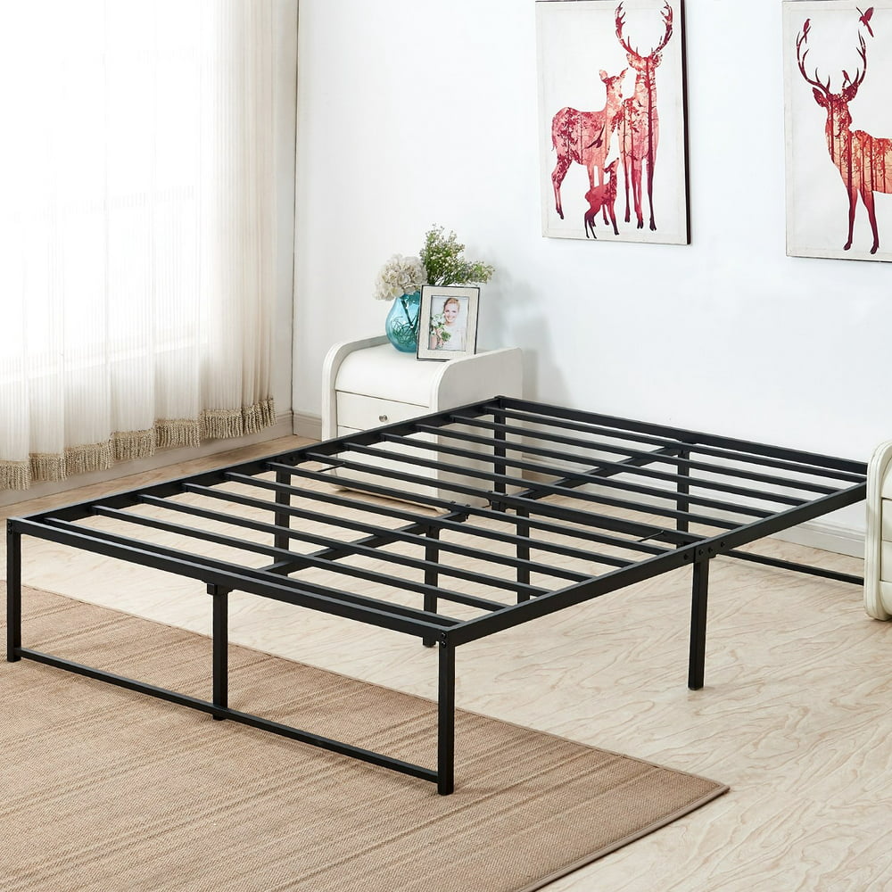 Metal Platform Bed Frame Full Size with Storage/No Headboard,Mattress