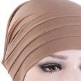 thumbnail image 3 of Bangcool Turban Cap Pleated Simple Solid Color Elastic Beanie Hat Slouchy Hat for Women, 3 of 6