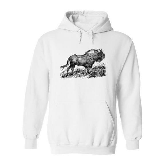 Wildebeest Sketch Hoodie Men -Image by Shutterstock, Male x-Large