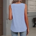 thumbnail image 6 of Kixjoy Womens Tank Tops Loose Fit V Neck Tank Tops Sleeveless Fashion Pleated Shirt Summer Floral Print Lounge Soft Tank Tops, Light Blue S, 6 of 6