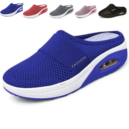 CHICVOMEY Women's Casual Walking Shoes Air Cushion Slip on Mule Clogs Non-slip Platform Sole Breathable Mesh Shoes for Women