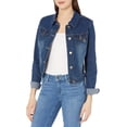 thumbnail image 1 of COVER GIRL Women's Jeans Denim Jacket Crop Frayed Blue Distressed Basic Cop Blue Size Small (CGXJ-6288DBB), 1 of 2
