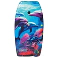 thumbnail image 2 of (2 pack) Bluewater Beach 33" Foam Bodyboard with Leash, 95-125 lbs., Dolphin Reef Print, 2 of 7