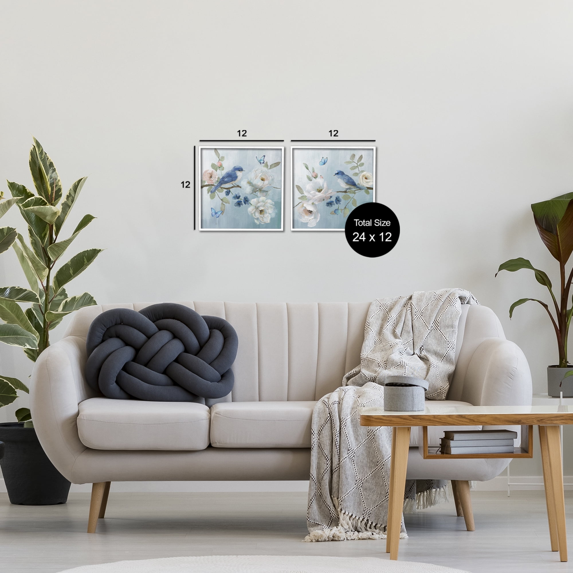 Stupell Industries Nature's Tranquility Florals 2 Piece White Framed Giclee Art Set, design by Nan