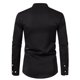 thumbnail image 5 of Camisas Para Hombre Manga Corta Camisa de manga larga color Henley con flor de anacardo y cuello para hombre (Black, XL), 5 of 7