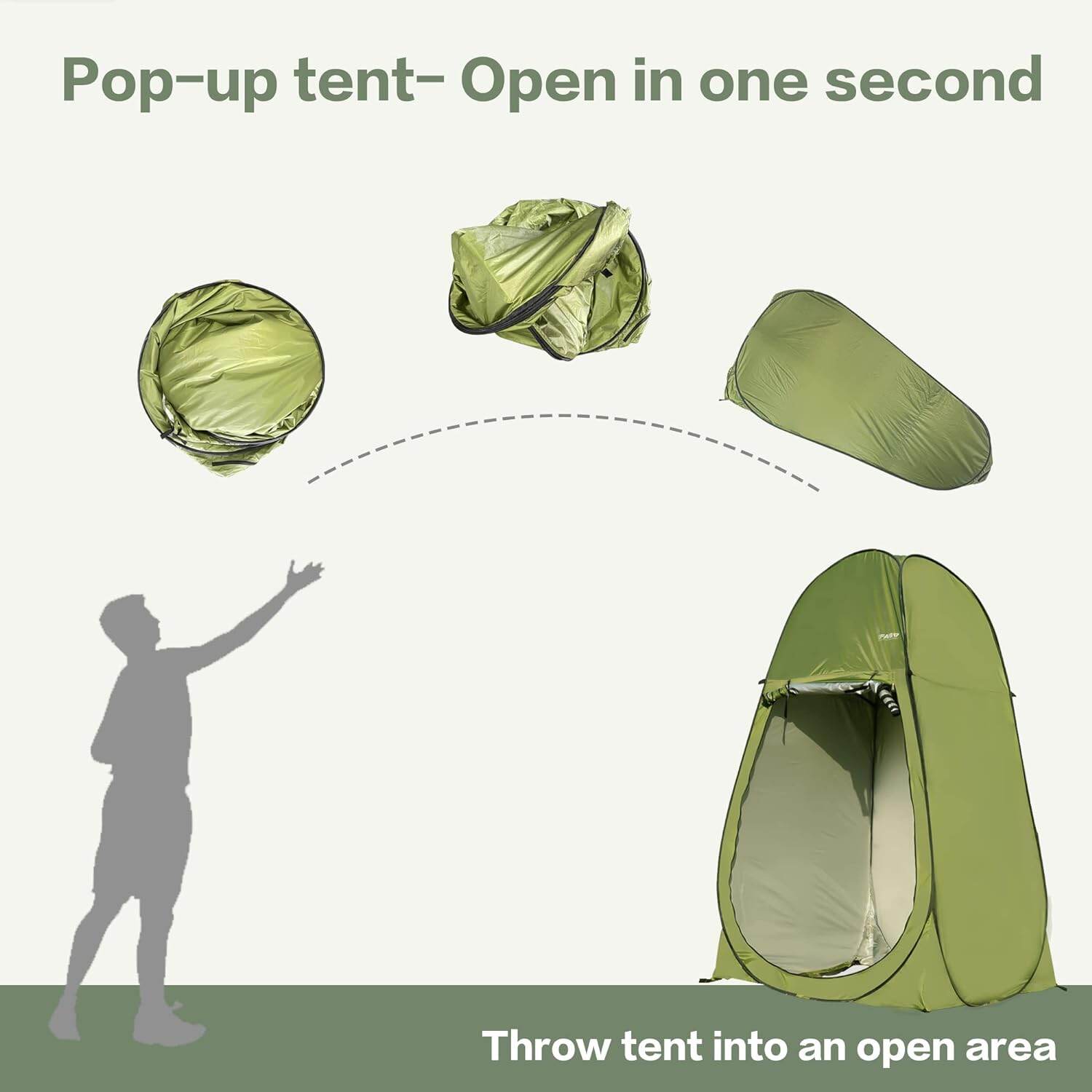 Camping Tents Camping Shower Tent 7FT Instant Pop Up Privacy Tents, Portable Toilet Tent Outdoor Dressing Room, Foldable Camp Sun Shelter for Beach Fishing,Pop Up Tent