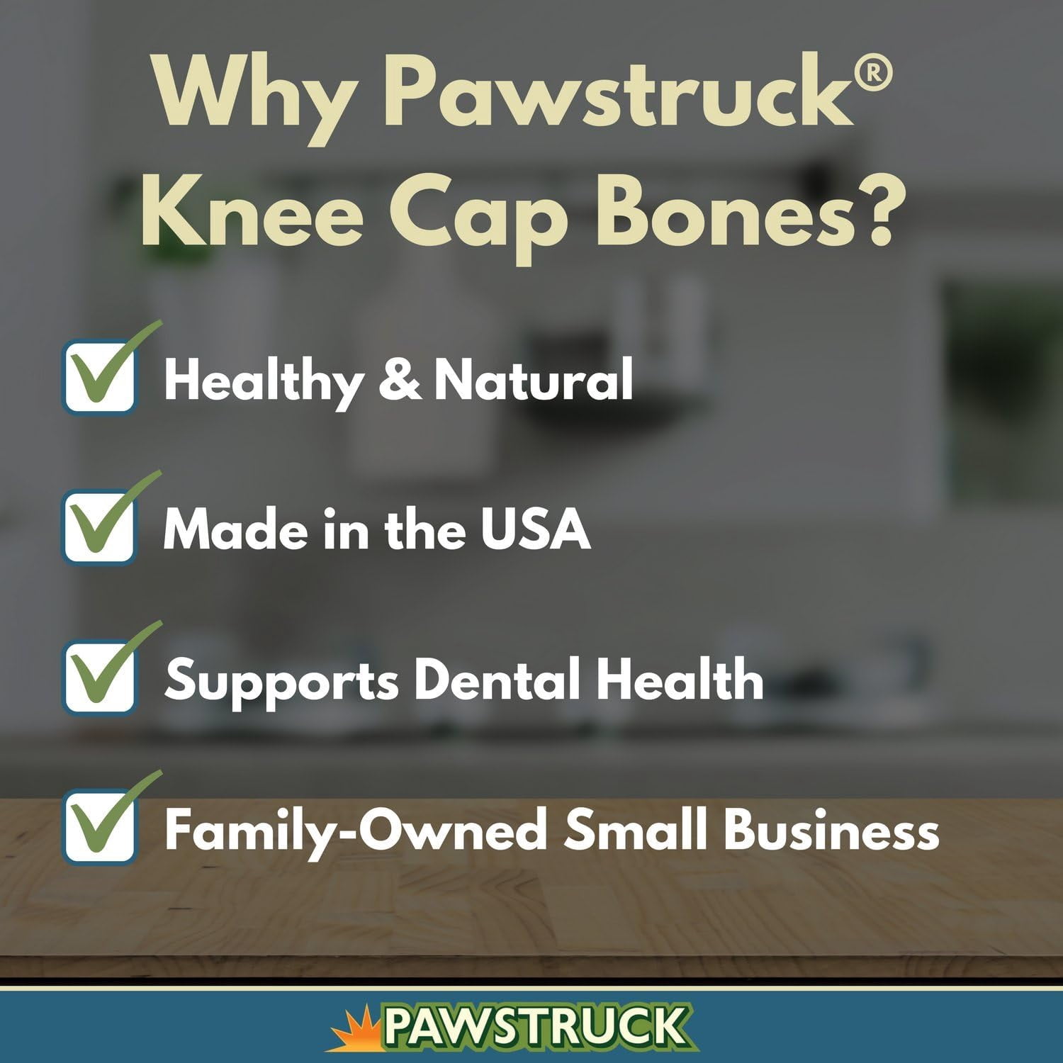 Pawstruck Natural Beef Knee Cap Bones for Dogs - 10 Count