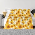 thumbnail image 1 of Balery White Marble Pattern Sunflower Manta de Franela con Dibujo, Lujo Ultra Suave y Cálido, Antipelusa y Resistente a las Arrugas para Cama, Sofá, Camping -50"x40", 1 of 6