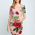 thumbnail image 2 of yoeyez Robes de Maternité pour Femmes pour Mariage à Manches Courtes à Encolure en U Robe Imprimée Grande Taille Robe de Grossesse Extensible Robes de Maternité en Liquidation Multicolore,m, 2 of 6