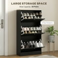 thumbnail image 3 of TYUIOP Narrow Shoe Storage Cabinet for Entryway with 3 Flip Drawers and Adjustable Shelves, Shoe Rack Organizer for 18 Pairs of Shoes. Black, 3 of 9