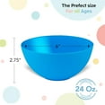 thumbnail image 3 of Plastic Bowls Set of 12 Kids Bowls - 24 Oz Microwave & Dishwasher Safe, BPA Free, Brightly Colored for Cereal, Soup, Snack, Fruit or Salad, 3 of 4