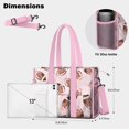 thumbnail image 5 of Teacher Tote Bag,Pink Footballs with Bows Pattern Teacher Utility Tote Bag,Large Work Tote Bags for Women with Multiple Pockets,Top Zipper Closure,13.8x10.6x6.7 Inch, 5 of 5