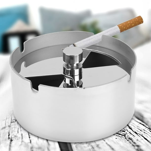 Cenicero giratorio anticorrosión cenicero de cigarrillos de empuje hacia abajo antioxidante resistente al desgaste redondo para oficina en casa ANGGREK Otros
