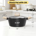thumbnail image 2 of Nonstick Stock Pot with Lid, 4.5QT Stockpot Pasta Cooking Pot , Granite Casserole Soup Pot, Non Stick Stew Pot Cookware for Stews, Soups, Compatible with All Stovetops（Black), 2 of 8