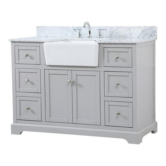 Elegant Decor Franklin 48" Aluminum MDF Single Bathroom Vanity in Gray