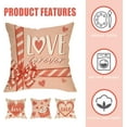 thumbnail image 3 of Valentines Day Hearts Decorative Throw Pillow Covers 20 x 20 Set of 4, Peach Pink Letter Bow Love Forever Porch Outdoor Pillowcase, Plaid Anniversary Wedding Cushion Case Home Decor, 3 of 6