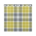thumbnail image 5 of Plaid with Yellow and Grey Blackout Curtains Window Grommet Insulated Curtain Bedroom Living Room 54"x55" 2 Panels, 5 of 5