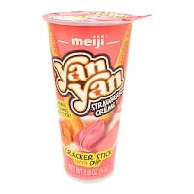Meji Yan Yan Strawberry Cream Cracker Sticks with Dip, 2 oz. (3 Packs)