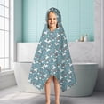 thumbnail image 6 of Blue Cartoon Unicorn Rainbow Cloud Hooded Bath Towel，50"x30" for Ages 3 To 12 Kids, Quick Dry Lightweight Soft Microfiber Hood Beach Towel Cover Up for Kids, 6 of 7