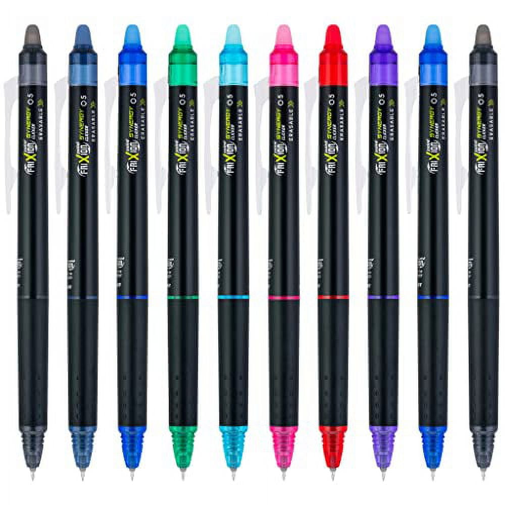 Pilot, FriXion Synergy Clicker Erasable, Refillable, Retractable Gel Ink Pens, Extra Fine Point 0.5 mm, Pack of 10, Assorted Colors