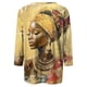 thumbnail image 4 of Xuyuer Women's Leisure Print Round Neck Three Quarter Sleeve Loose T-Shirt, Casual 3/4 Sleeve Top for Spring Summer Everyday Fashion and Relaxed Weekend Style, 4 of 5