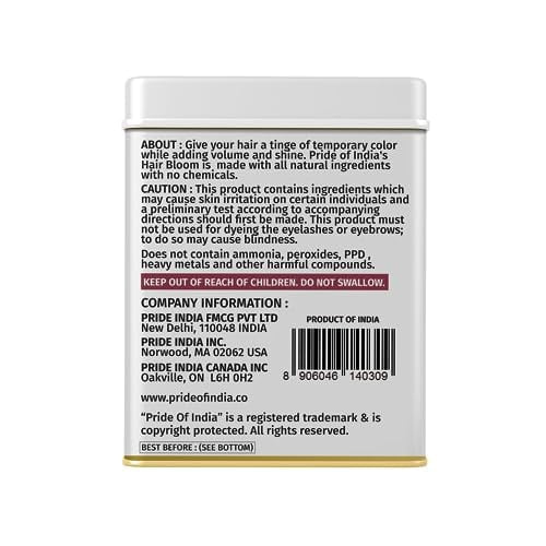 Pride Of India - Hair Bloom Natural Burgundy Hair Color- Herbal Henna Burgundy Hair Color| Net WT 120 GMS  Powder-12 Ct, 10 Gms Sachets-Reusable Brush And Tray Included- Shiny And Smooth