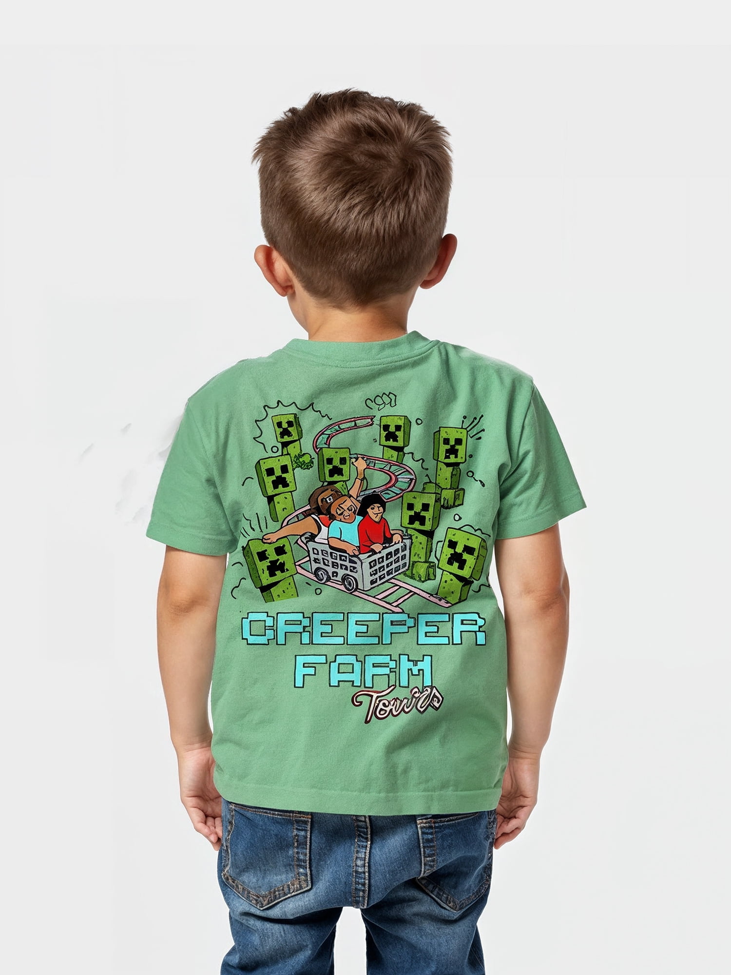 Minecraft Creeper, Graphic Short Sleeve T-Shirt, Boys, XS-XXL