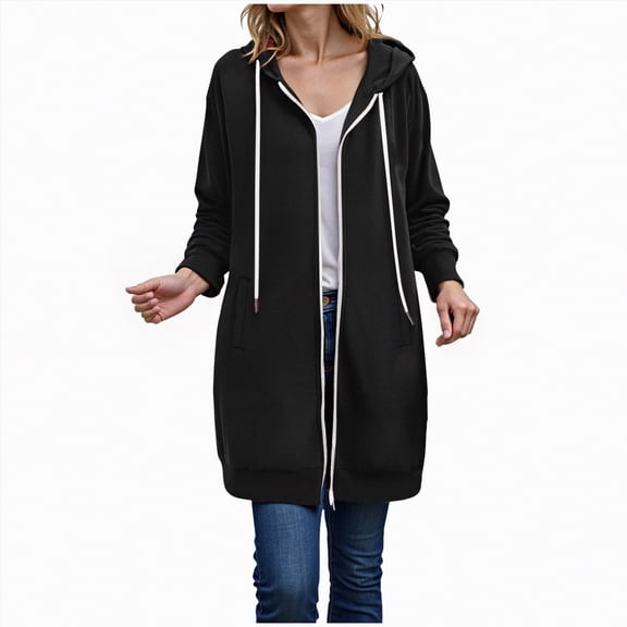 Godom Zip Up Hoodies for Women Oversized Fleece Long Pullover Hooded Sweatshirts Casual Long Sleeve Fall Jackets Coat 2025