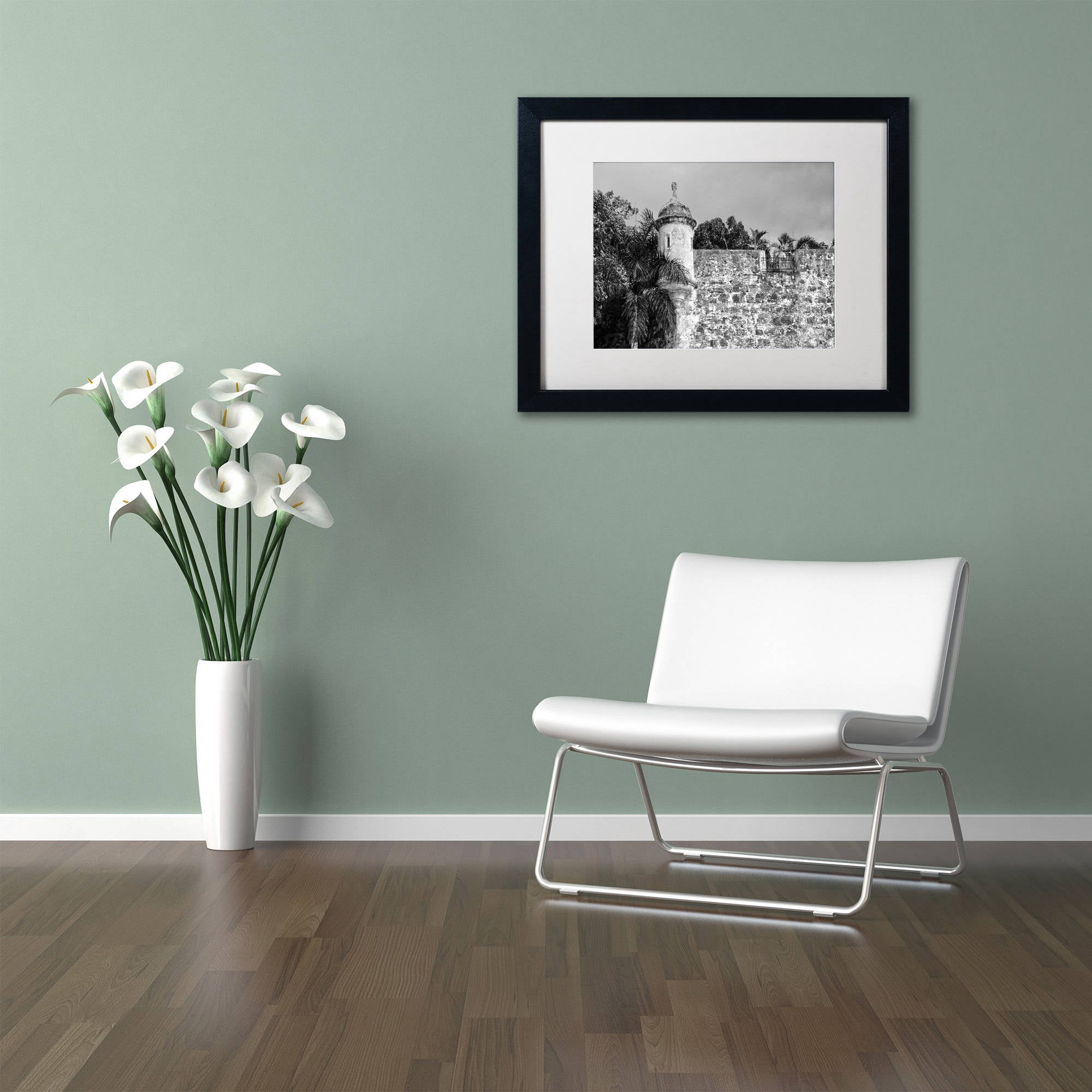 Trademark Fine Art "Castillo de San Felipe del Morro 3" Canvas Art by CATeyes, White Matte, Black Frame