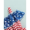 thumbnail image 5 of Bagilaanoe 4th of July Dress for Kids Girls Independence Day Dress Stars Stripe Print Ruffles Sling Dress Toddler Summer Sleeveless Princess Dress, 5 of 9