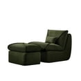 thumbnail image 6 of JERFIT Modern Lounge Chair with Ottoman, Compact Upholstered Sofa in Green Chenille Fabric for Small Spaces, Living Room, Bedroom, Studio, 6 of 10