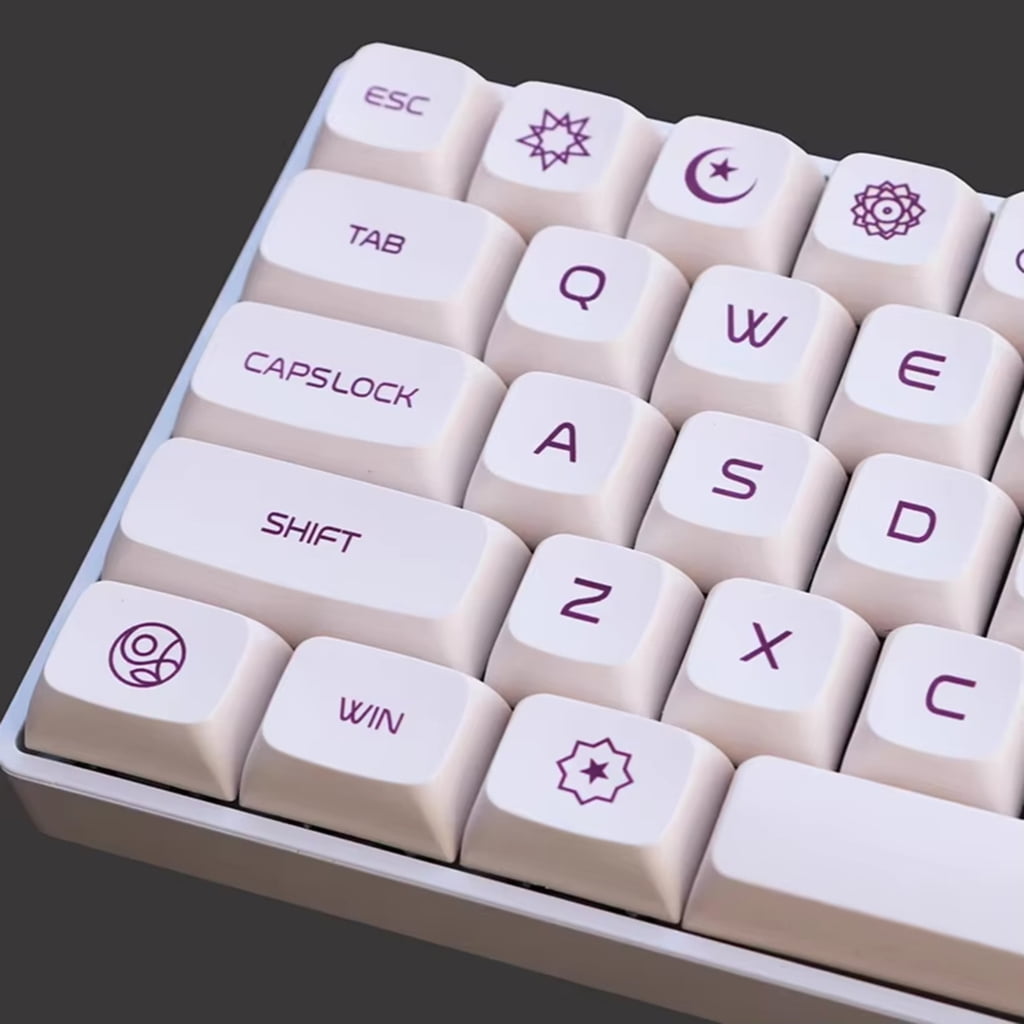 PBT Keycaps With Hot Sublimation Milk Purplee XDA Height 137Keys Full Set For 75 68 980 87 Keyboards Layouts
