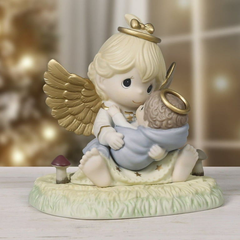 Precious Moments March Birthstone Angel Figurine #261270 - Porcelain Bisque Collectible
