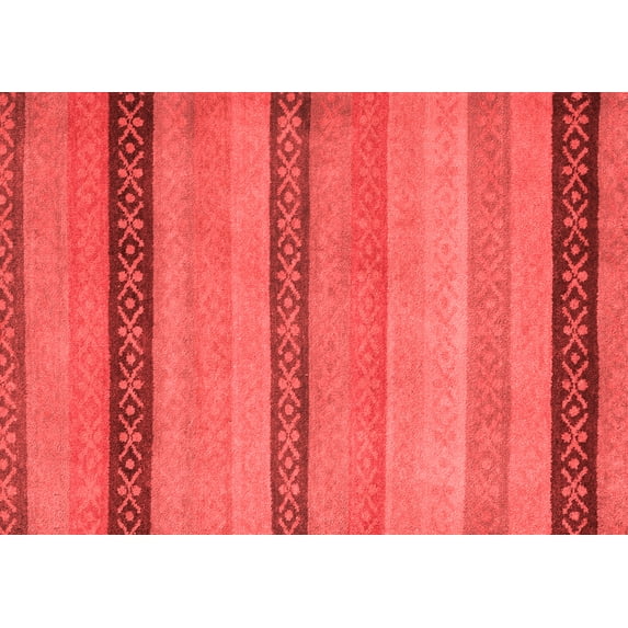 Ahgly Company Indoor Rectangle Oriental Red Modern Area Rugs, 5' x 7'