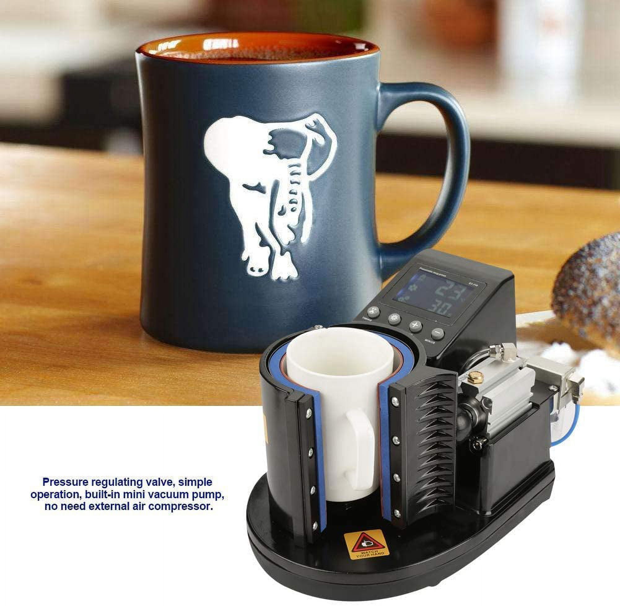 INTSUPERMAI 11oz Pneumatic Mug Heat Press Machine Sublimation Paper Mug Resistant Tape DIY Transfer