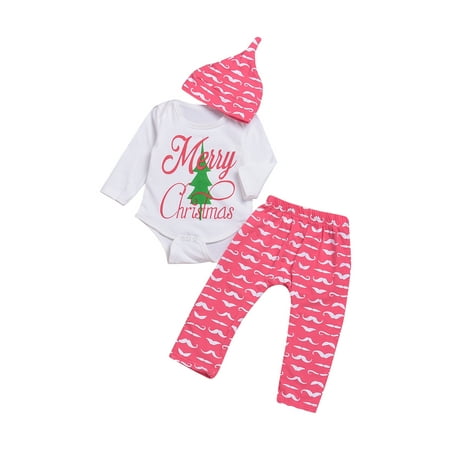 Infant Baby Boys Girls Full Sparrow Birds Print Long Sleeve T-shirt+Elastic Cord Long Pants+Hat Outfit