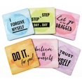 thumbnail image 1 of Inkdotpot Set of 6 Drink Coasters Easy Clean 4-inch SquareCoastersCork Base-Reusable- Quotes, 1 of 8