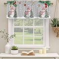 thumbnail image 2 of Christmas Grey Curtain Valances for Windows, Kitchen Valance Window Treatments Panel 2 Pack, Xmas Snowman Birds on Pine Branch Snowflake Rod Pocket Short Curtains for Bathroom Bedroom 60 x 18 Inch, 2 of 8